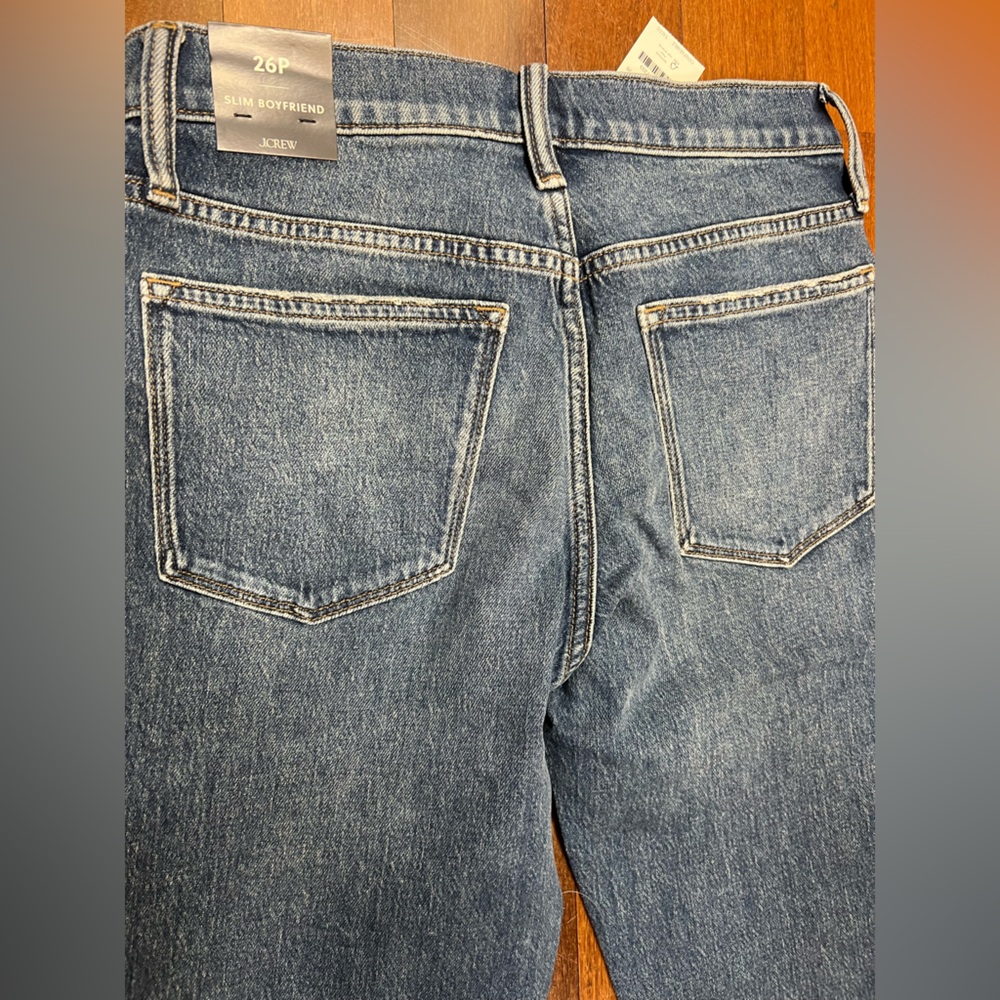 J Crew NWT 26 Slim Boyfriend Jeans Clear Lake Wash - Picture 2 of 8